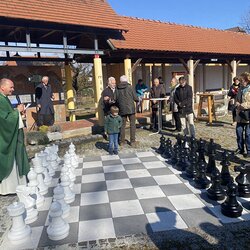 Schach- Gottesdienst und Einweihung des Oudoor- Schachs