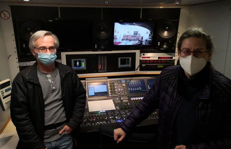 Pfarre Das Team des ORF garantierte für eine reibungslose Übertragung der Heiligen Messe.