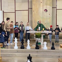 Schach- Gottesdienst und Einweihung des Oudoor- Schachs